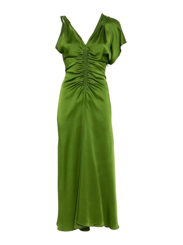 Victoria Beckham Robe Au Genou - Vert