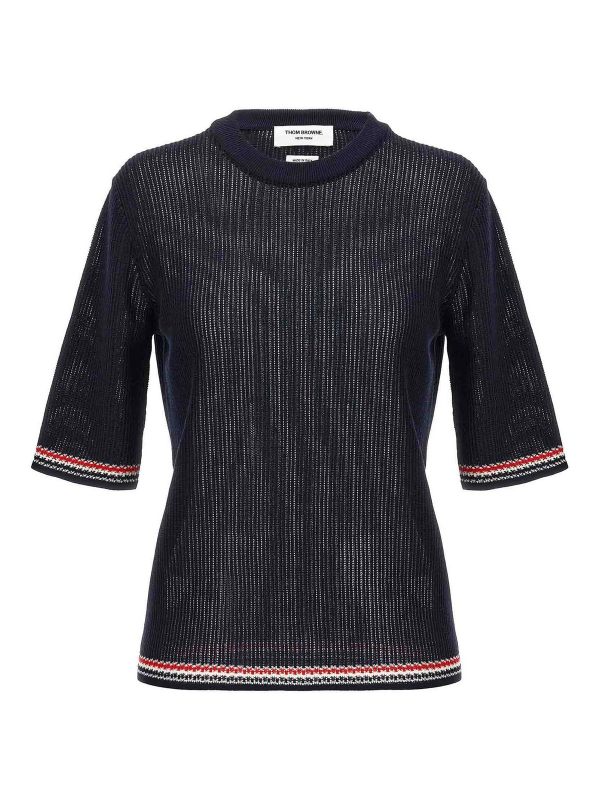 Thom Browne Pull Col Rond - Bleu