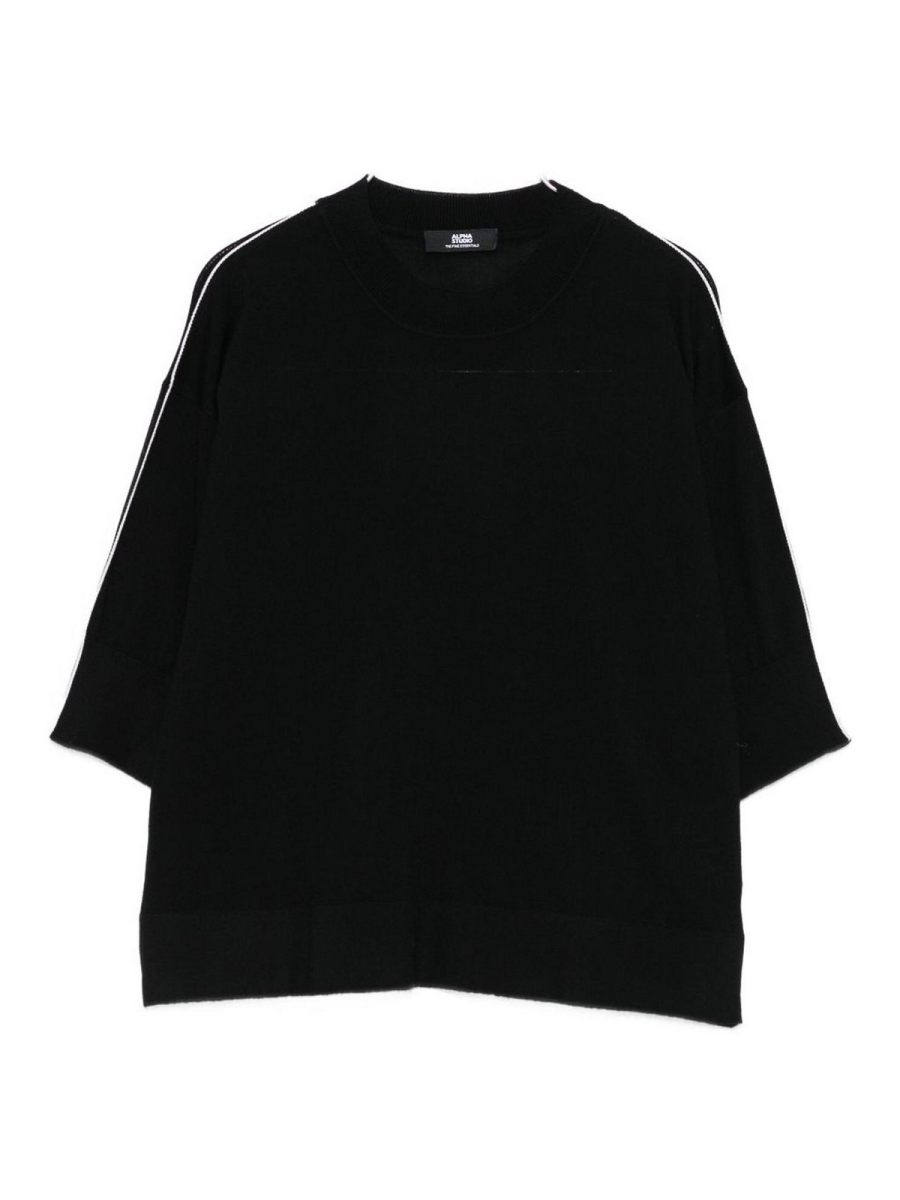 Alpha Studio Pull Col Rond - Noir