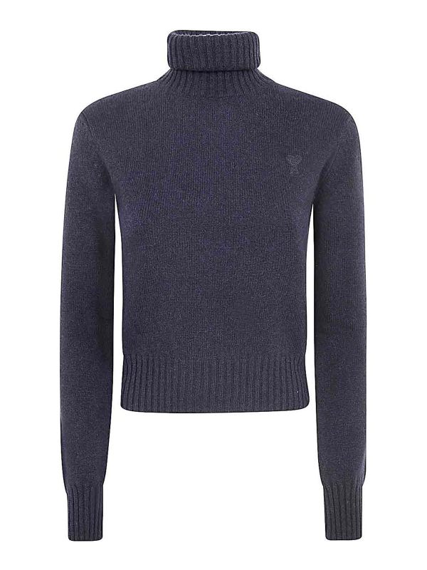 Ami Paris Pull Col Rond - Bleu