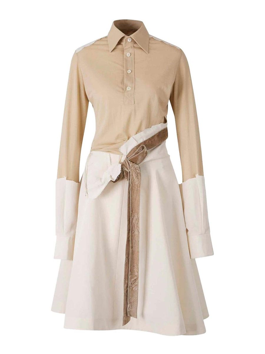 MM6 Maison Margiela Robe Au Genou - Beige