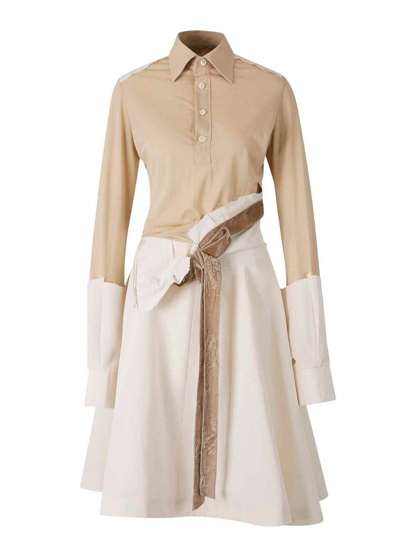 MM6 Maison Margiela Robe Au Genou - Beige