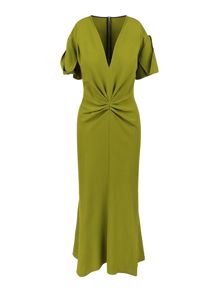 Victoria Beckham Robe Au Genou - Vert