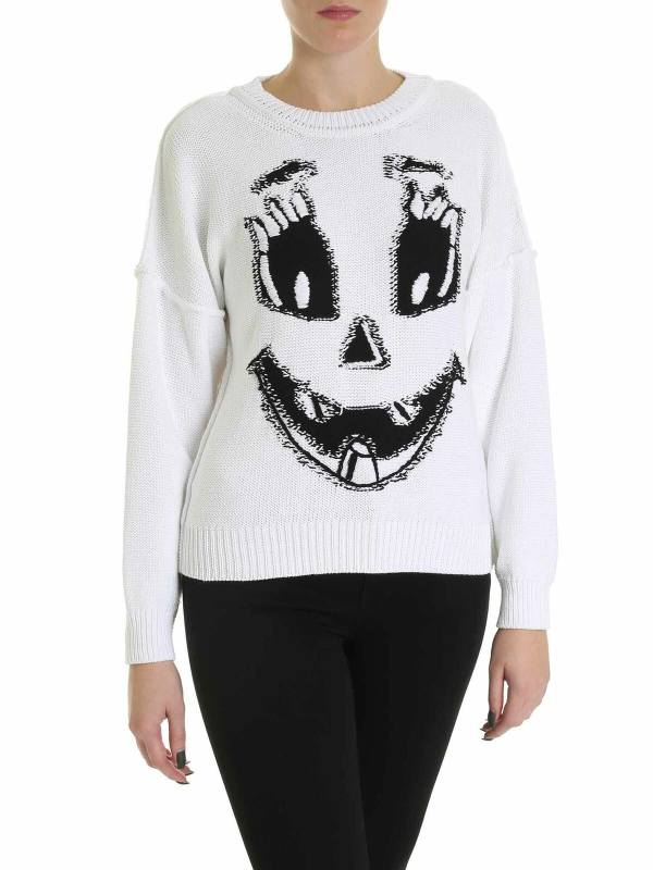 Moschino Pull Col Rond - Blanc