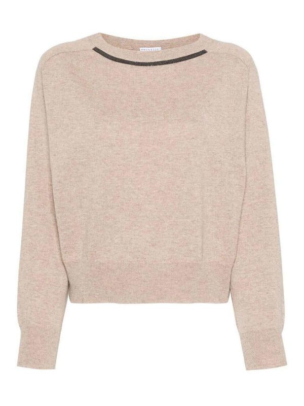 Brunello Cucinelli Pull Col Bateau - Gris