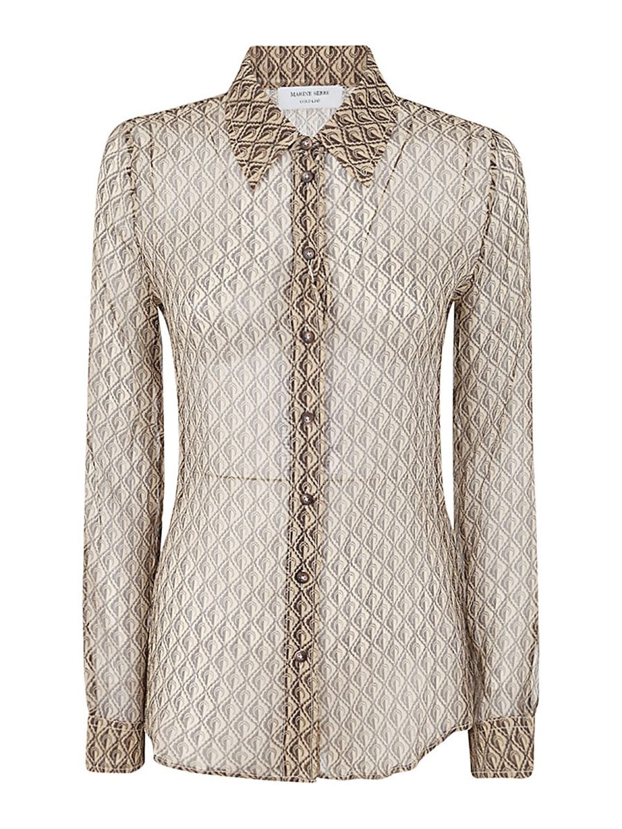 Marine Serre Blouse - Marron