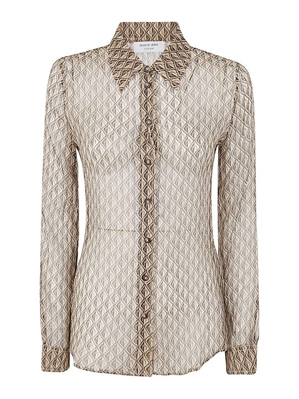 Marine Serre Blouse - Marron