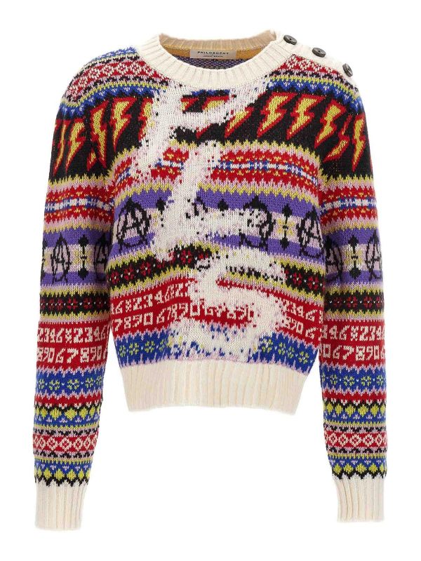 Philosophy di Lorenzo Serafini Pull Col Rond - Multicolore