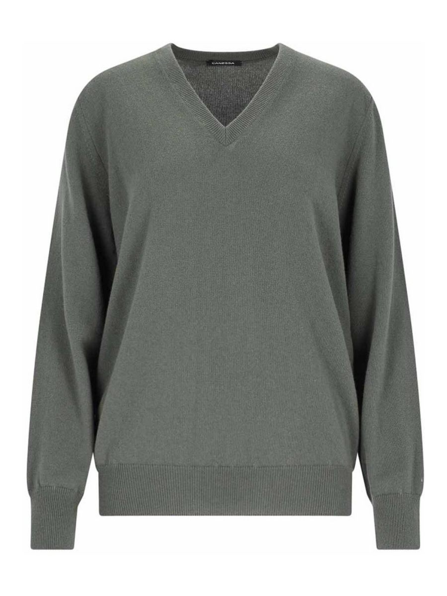 Canessa Pull À Col V - Vert