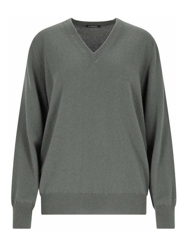 Canessa Pull À Col V - Vert