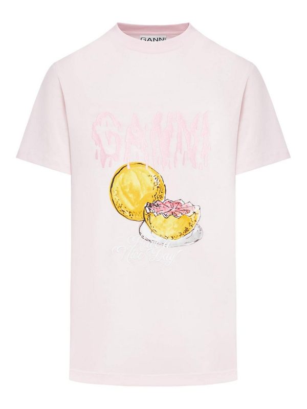 Ganni T-Shirt - Blanc