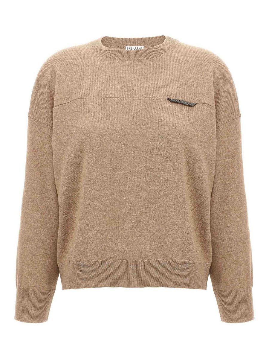 Brunello Cucinelli Pull Col Rond - Beige