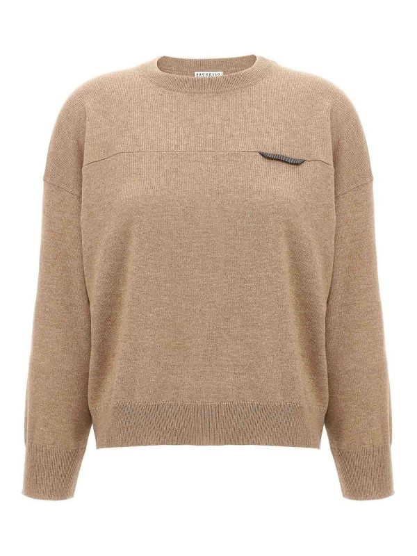 Brunello Cucinelli Pull Col Rond - Beige