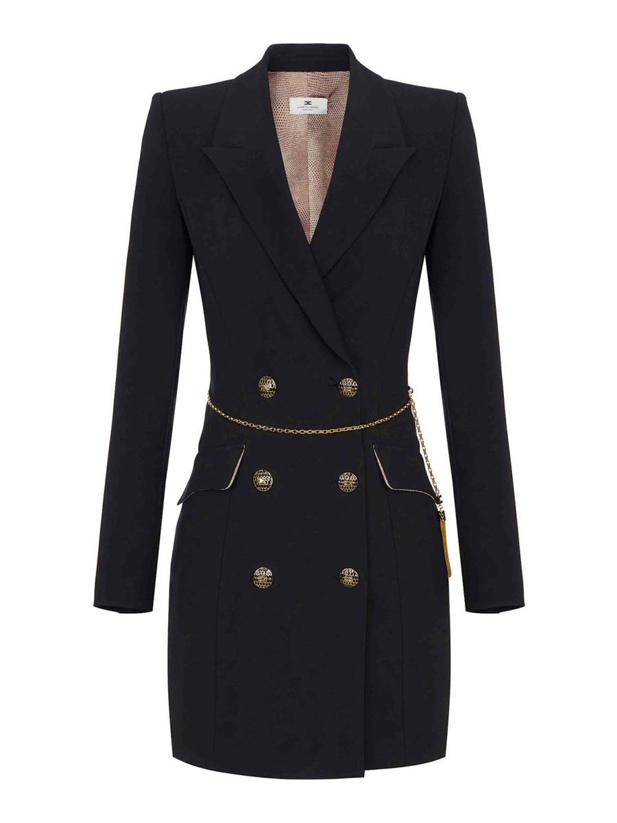 Elisabetta Franchi Robe Au Genou - Noir