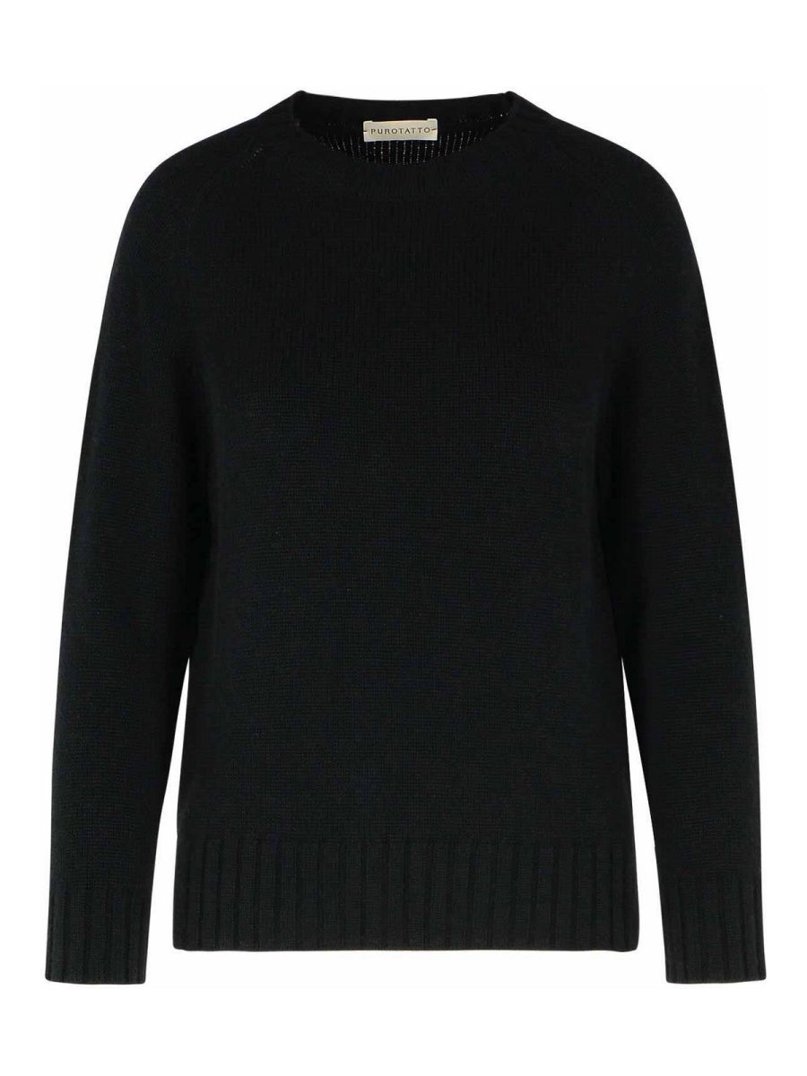 Purotatto Pull Col Rond - Noir