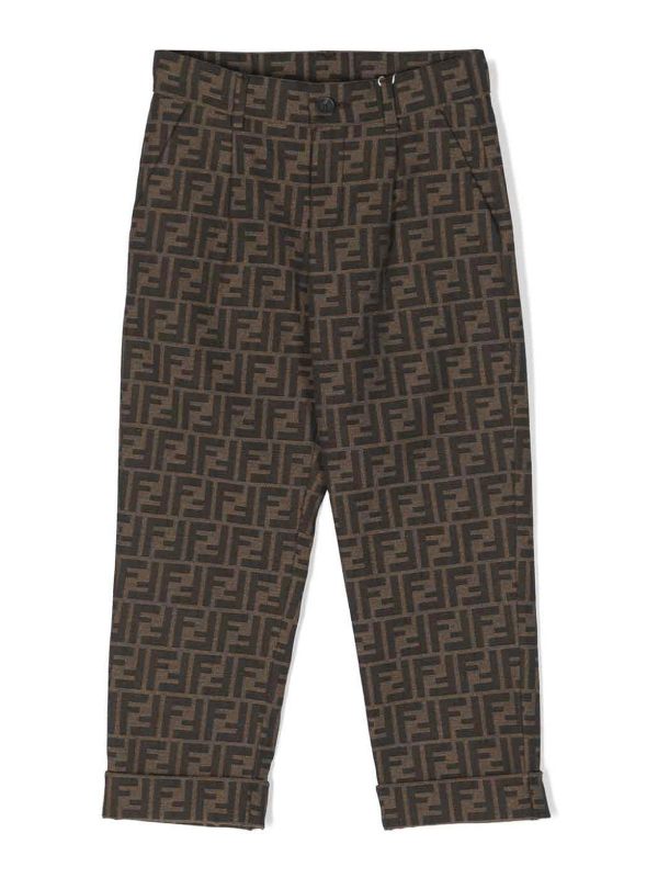 Fendi Jr Jean Droit - Vert Foncé