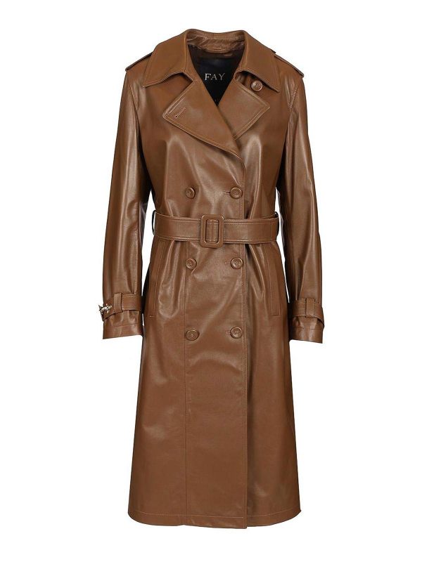 Fay Manteau Court - Marron