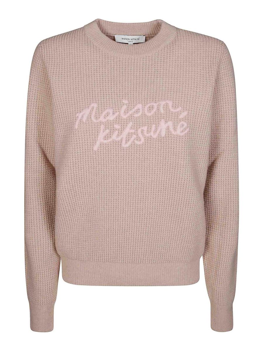 Maison Kitsuné Pull Col Rond - Rose