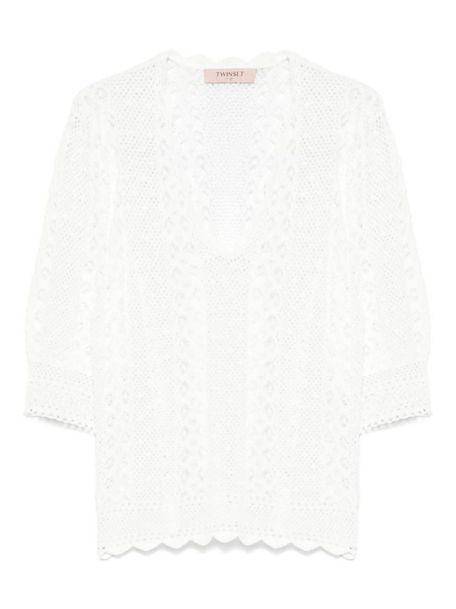 Twinset Pull Col Bateau - Blanc