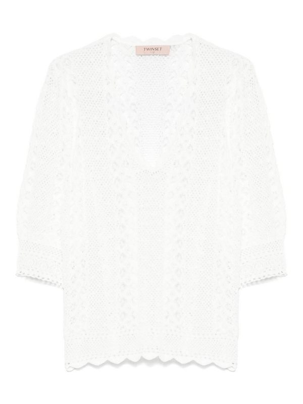 Twinset Pull Col Bateau - Blanc