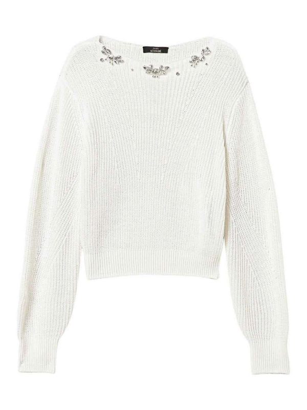 Twinset Pull Col Rond - Blanc