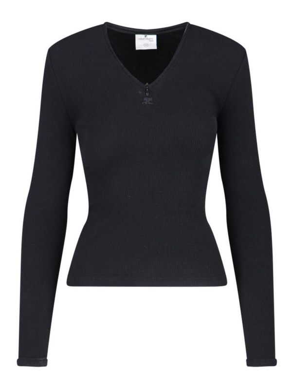 Courreges Pull Col Rond - Noir