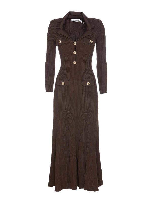 Self Portrait Robe Au Genou - Marron
