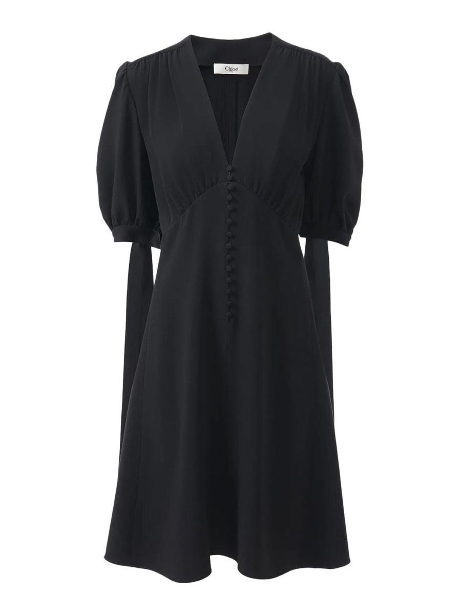 Chloe' Robe Au Genou - Noir