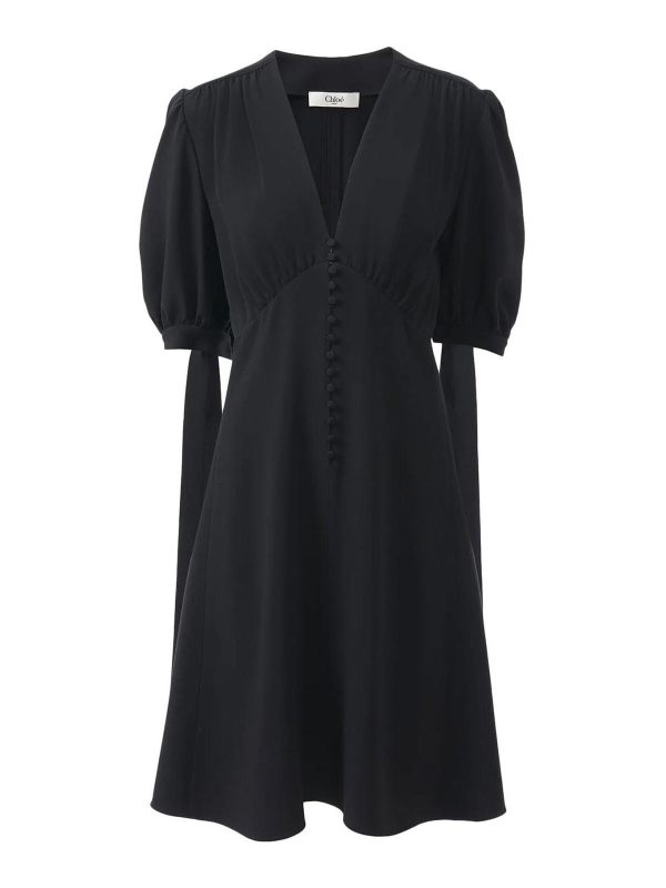 Chloe' Robe Au Genou - Noir