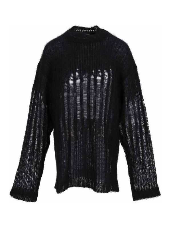 Ann Demeulemeester Pull Col Rond - Noir