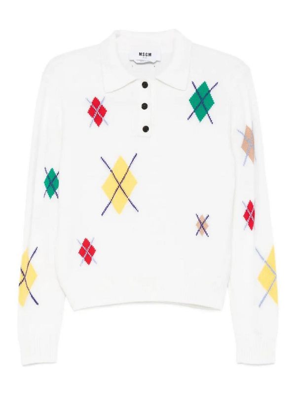 M. S.G. M. Pull Col Rond - Blanc