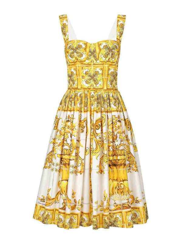 Dolce & Gabbana Robe Au Genou - Jaune