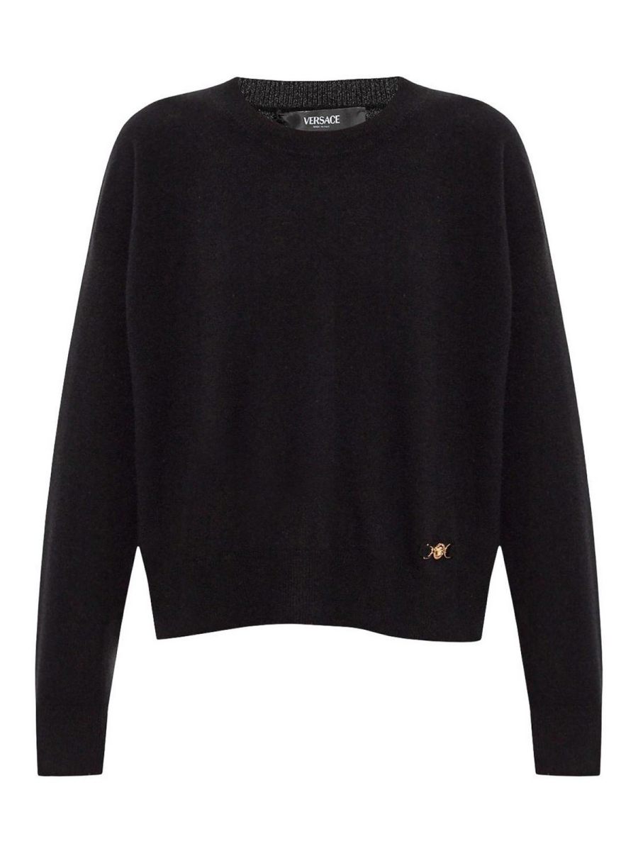 Versace Pull Col Rond - Noir