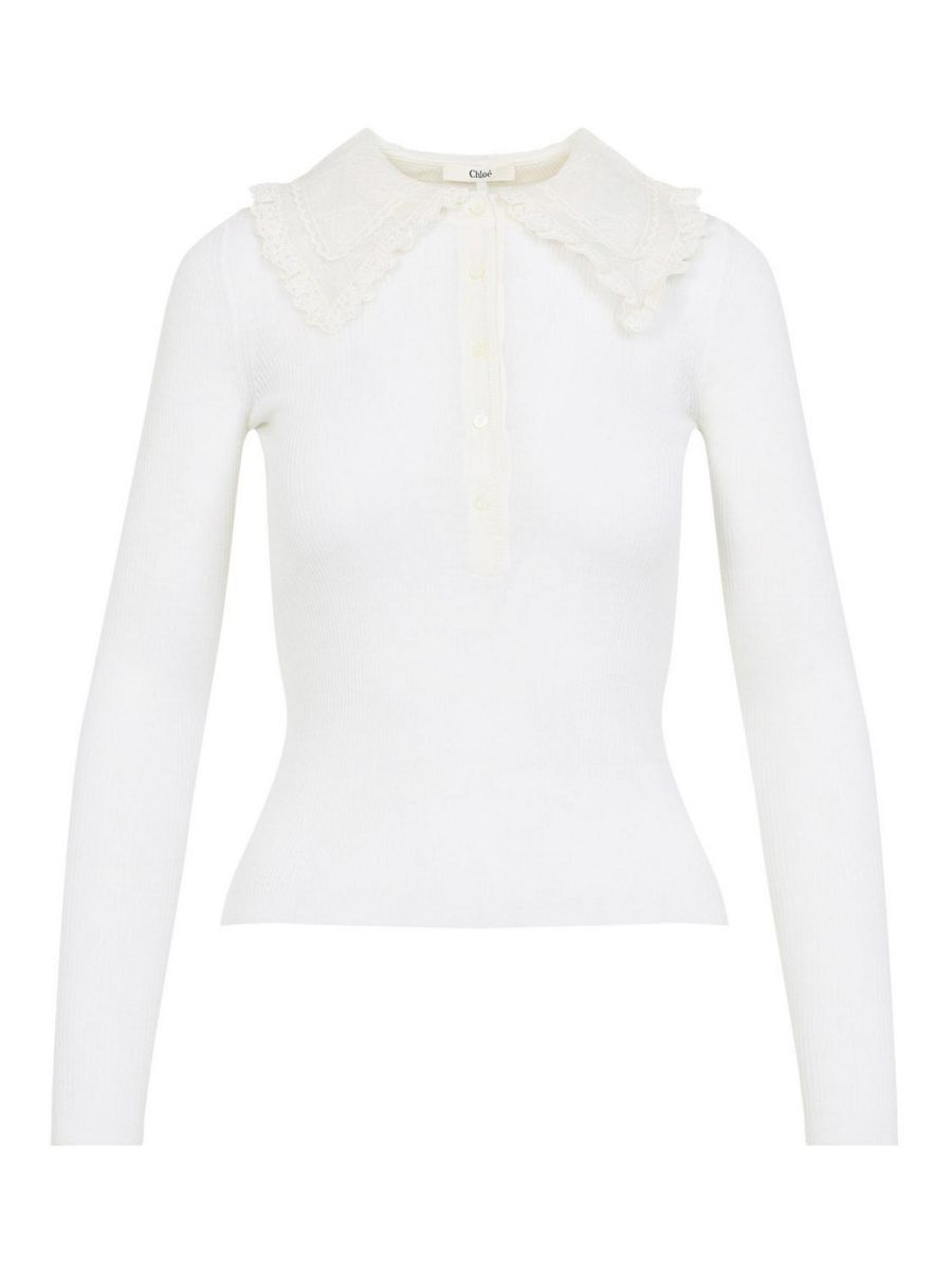 Chloe' Pull Col Rond - Blanc