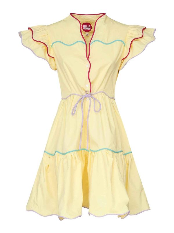 Cecilie Bahnsen Robe Courte - Jaune
