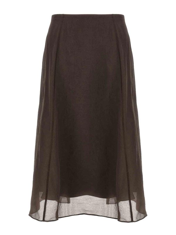 Brunello Cucinelli Jupe Midi - Marron