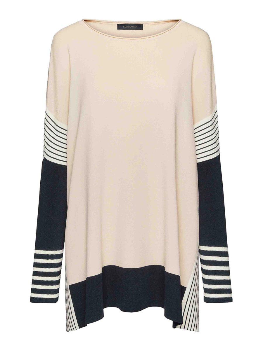 Elena miro' Pull Col Bateau - Bleu