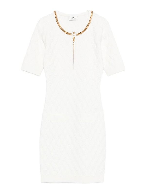 Elisabetta Franchi Robe Courte - Blanc