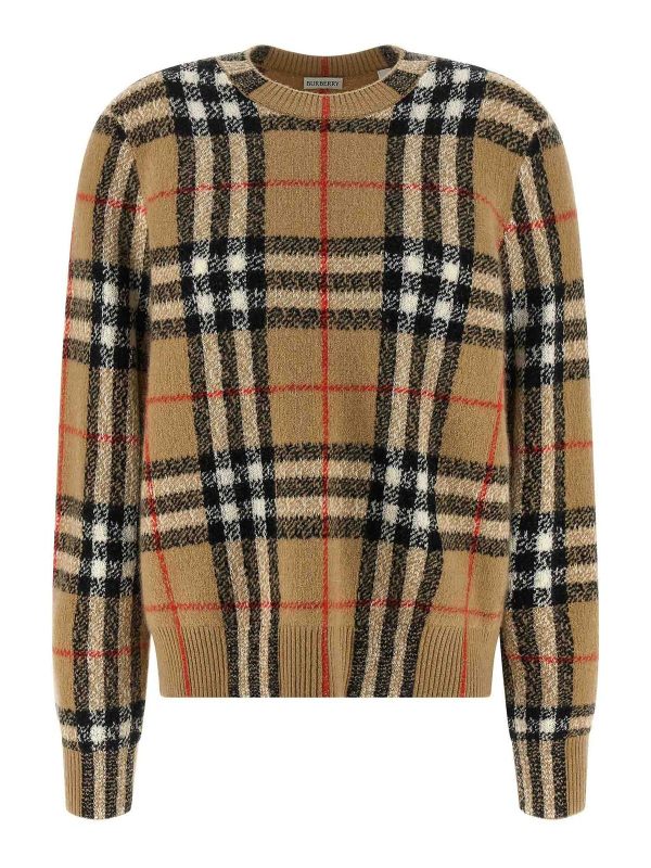 Burberry Pull Col Rond - Beige