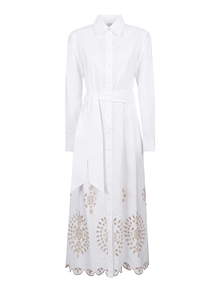Eleventy Robe Au Genou - Blanc