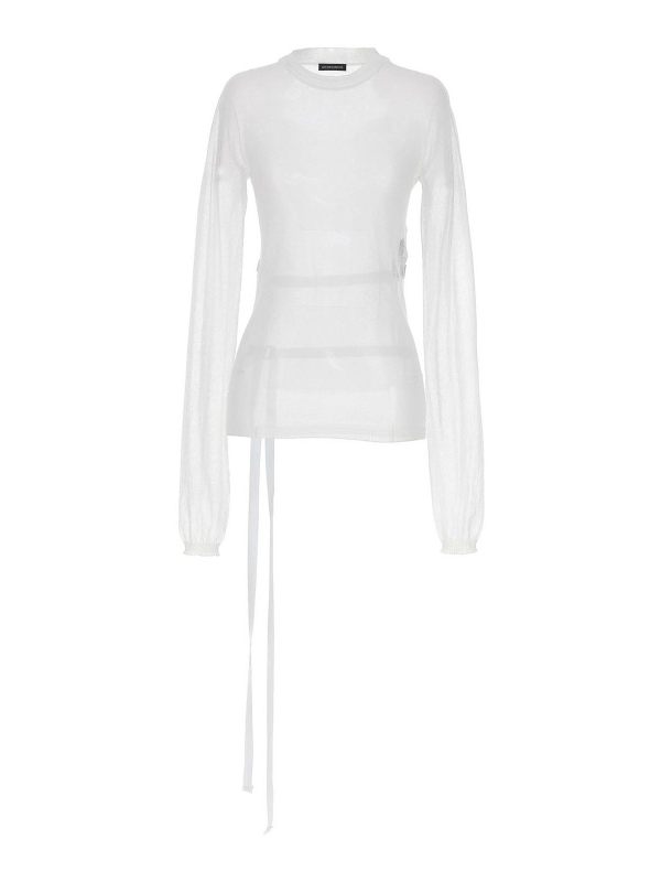 Ann Demeulemeester Pull Col Rond - Blanc