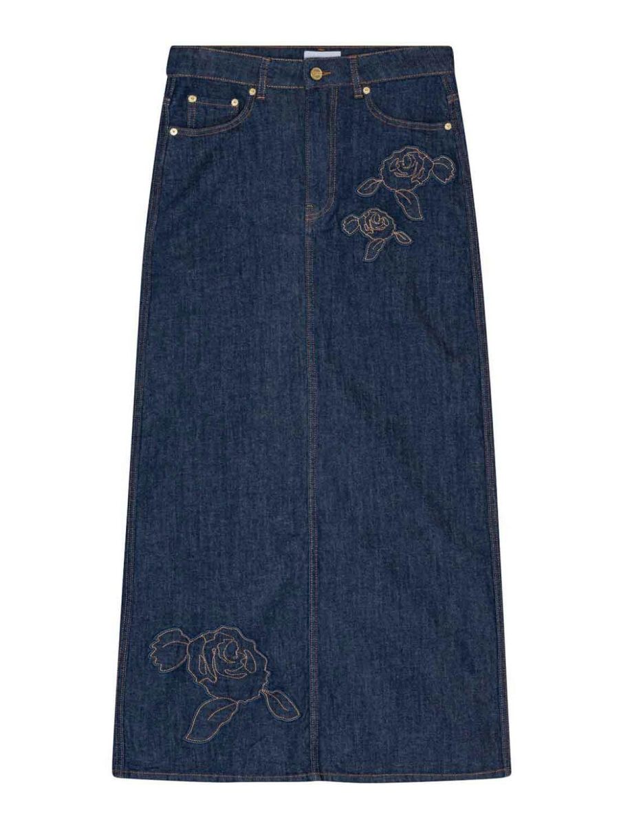 Ganni Jupe Midi - Denim