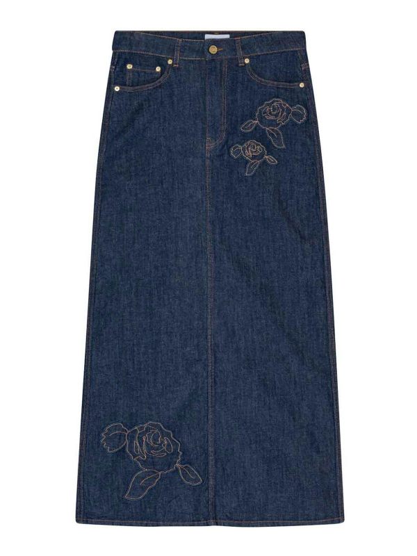 Ganni Jupe Midi - Denim