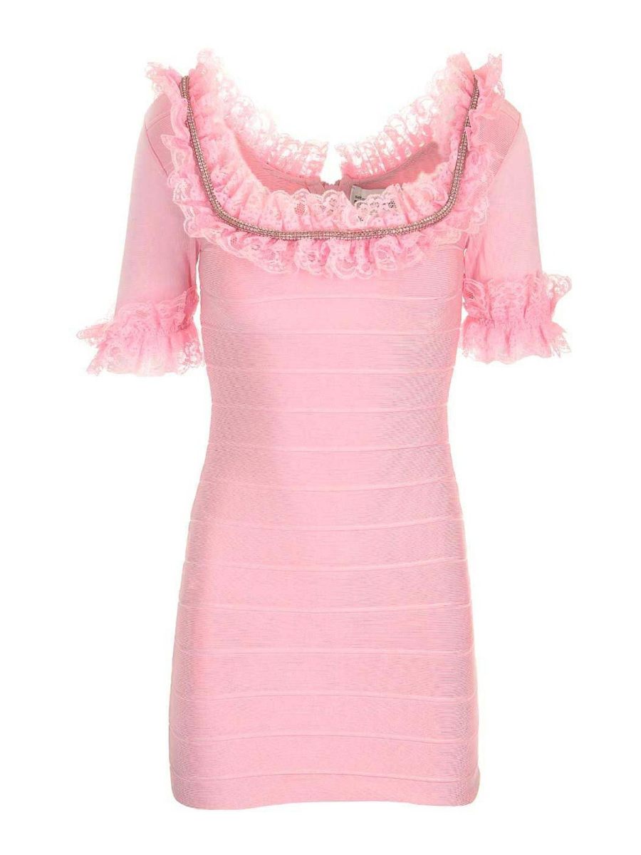 Self Portrait Robe Courte - Rose