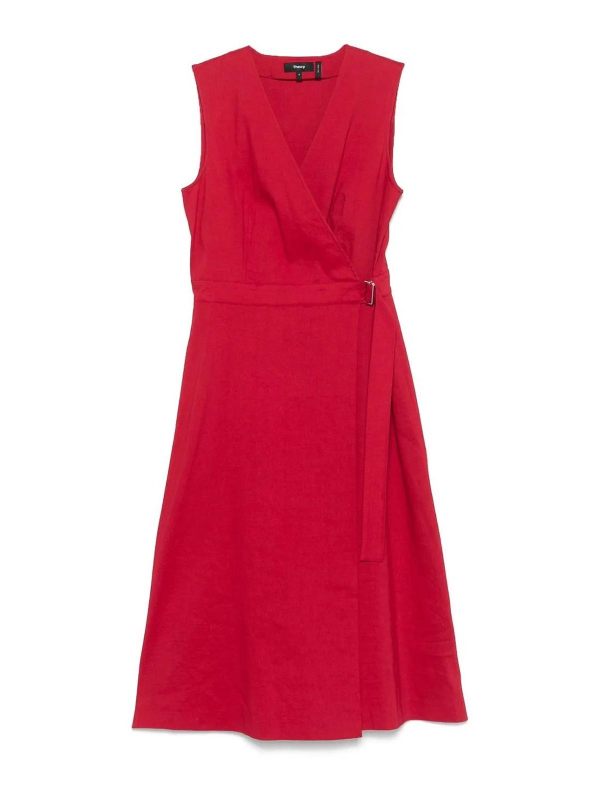 Theory Robe Au Genou - Rouge