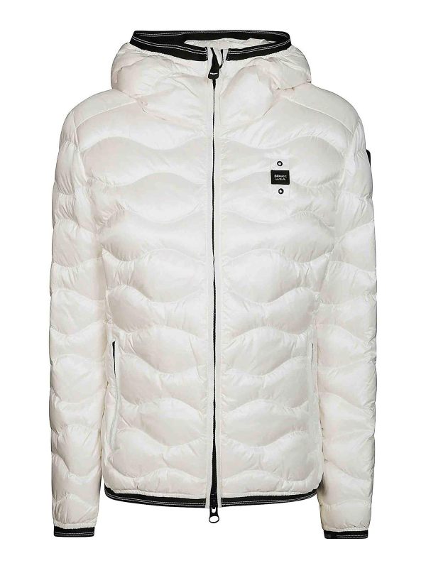 Blauer Blouson Rembourré - Blanc
