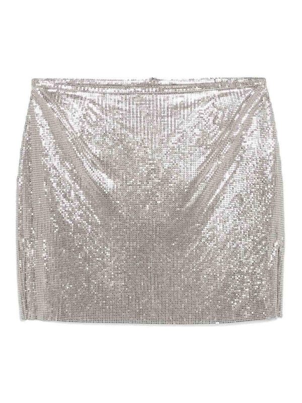 Rabanne Mini Jupe - Argent