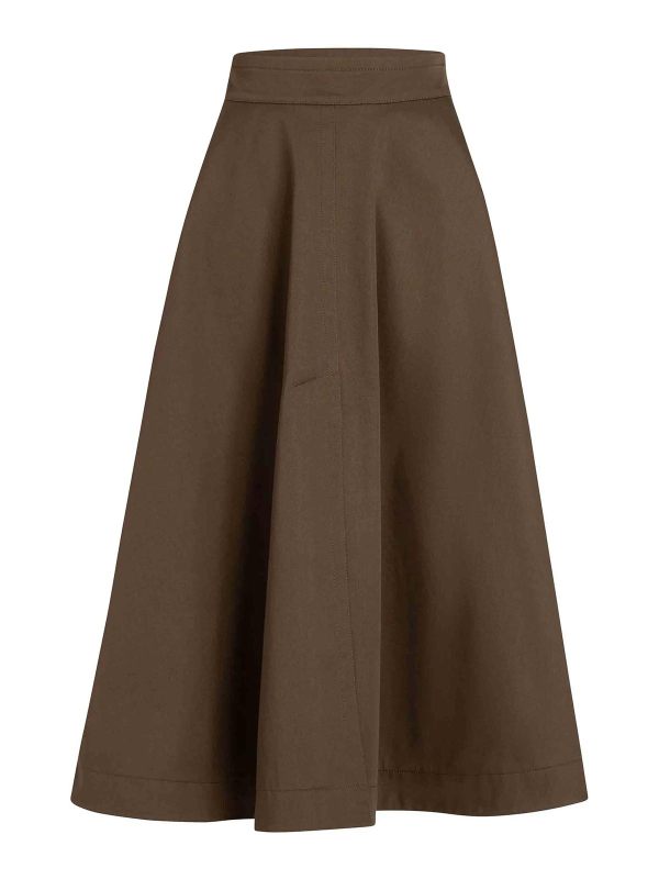 Patou Jupe Midi - Marron