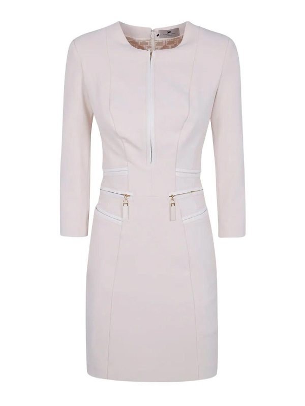 Elisabetta Franchi Robe Au Genou - Blanc