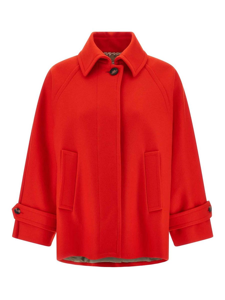 Alberto Biani Manteau Court - Rouge